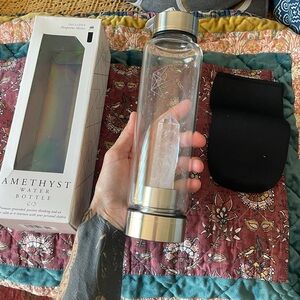 NWT Amethyst Glass Water Bottle